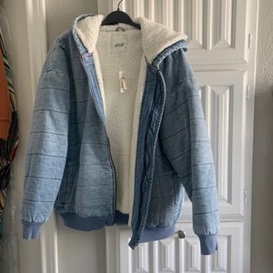 Denim Quilted Aerie Sherpa Jacket